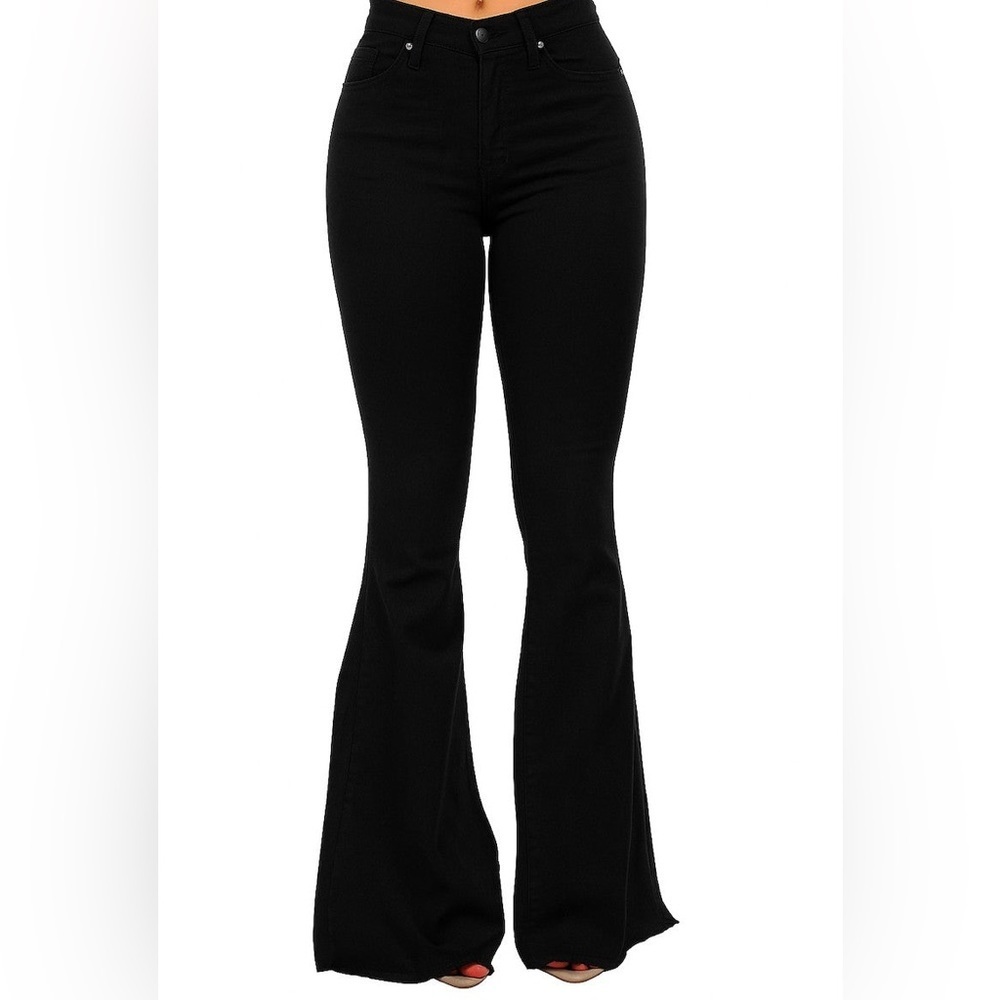 Black Western Flare Jeans by GJG - Picture 3 of 3